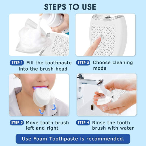 Ultrasonic Electric Toothbrush Adults, Automatic Toothbrush U Shaped Whole Mouth 360° Cleaning Teeth Whitening Hands Free Rechargeable IPX7 Waterp...