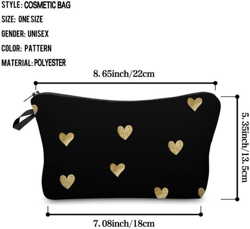 Deanfun Small Makeup Case - Cute and Waterproof Cosmetic Bag for Women(Heart D5-51356)...