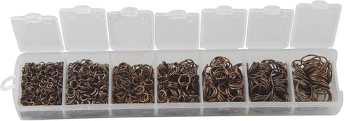 ALLinONE Mixed 7 Sizes Open Jump Rings Kit Jewelry Findings for DIY Craft Jewelry Making Repair (Red Bronze)...