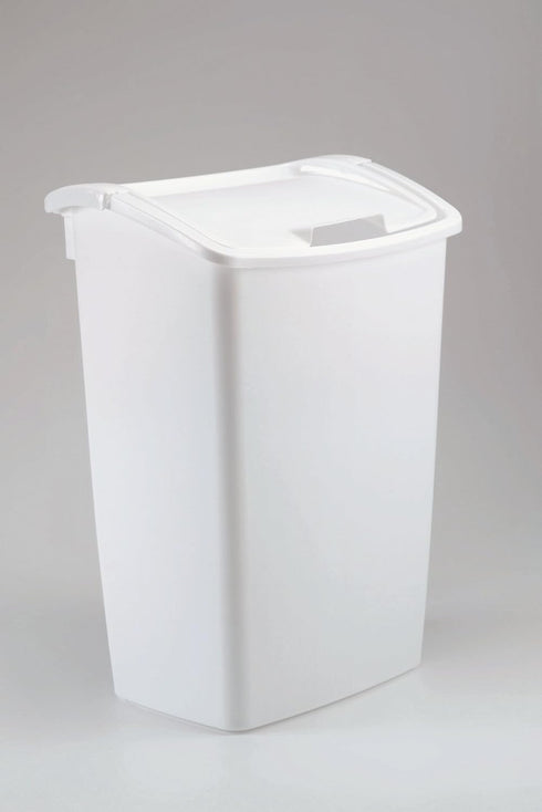 Rubbermaid,White Dual-Action Swing Lid Trash Can, 11.25 Gallon, for Home/Kitchen/Bathroom/Garbage...