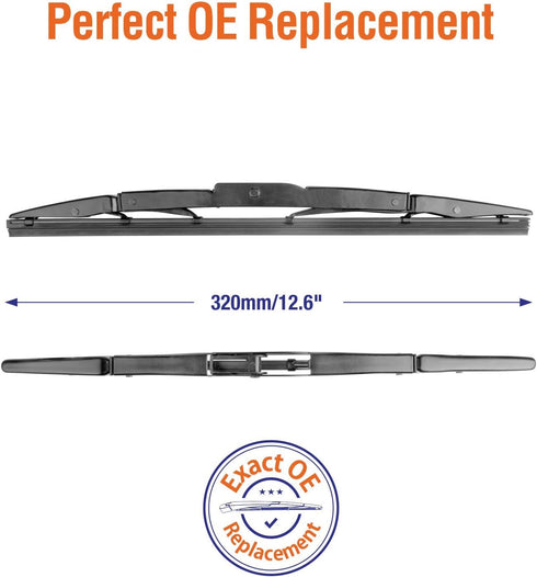 Genuine Rear Wiper Blades for Honda CRV 2012 2013 2014 2015 2016, 13"+13" (2 Pack) OEM 76730-T0A-003, Compatible for U/J-Hook...