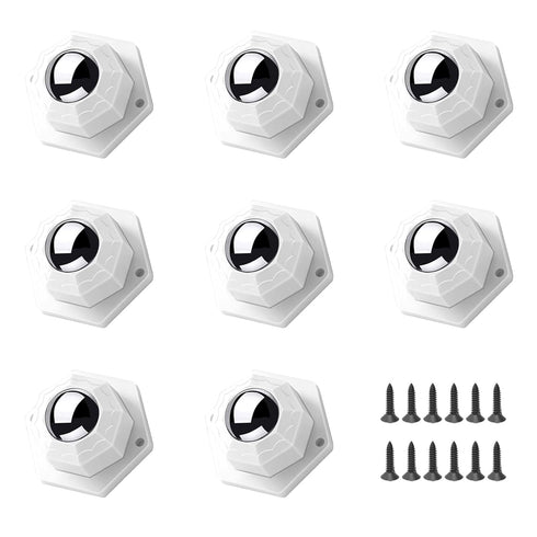8 Pack Self Adhesive Caster Wheels, 360°Rotation Mini Caster Wheels for Small Appliances, Stainless Steel Rollers Universal Wheel for Trash Can St...