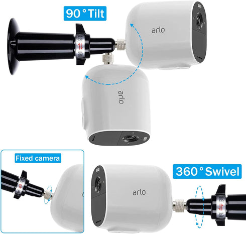 Mount Mounting Bracket Adjustable Mount Outdoor Indoor Equipped for Arlo Arlo Essential Arlo Pro Arlo Go Arlo Pro 2/pro 3/Arlo Ultra 2 (2 Pack BLa...