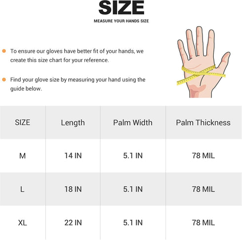 ThxToms Heavy Duty Rubber Gloves, Versatile Latex Chemical Resistant Gloves, Upgraded with Anti-Slip Design, Soft and Thick, 22" 1 Pair...