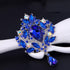 4pcs Big Blue Crystal Silver Plated Brooch for Wedding Bouquet...