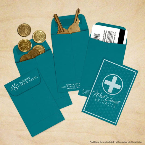 LUXPaper #1 Coin Envelopes | 2 1/4" x 3 1/2" | Teal | 80lb. Text | 50 Qty...