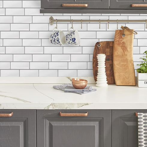 Livebor Backsplash Peel and Stick Wallpaper Tile Contact Paper 11.8inch x 78.7inch Kitchen Backsplash Wallpaper Countertops Waterproof Wallpaper S...