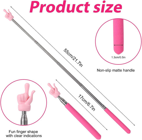 4pcs Teachers Pointer Sticks, Telescopic Teachers Pointer for Classroom Presentation Whiteboard Extendable Pointing Stick for Teachers Speakers (P...