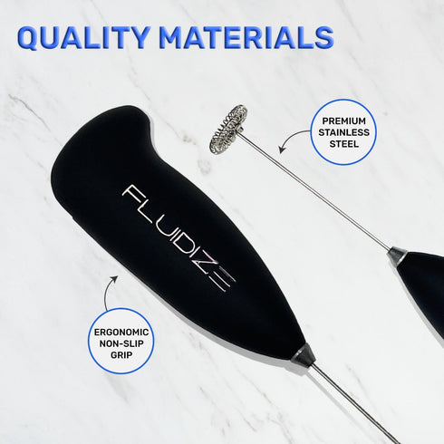 FLUIDIZE Handheld Milk Frother - Elevate Your Coffee Game! Perfect Froth for Lattes, Cappuccinos, and More - Cordless and Stylish Design - Dishwas...