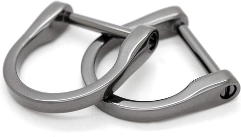 CRAFTMEMORE D-Rings Screw in Shackle Horseshoe D Ring DIY Key Holder Purse Accessories for 1 Inch Strap 4 Pack (Gunmetal)...
