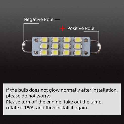 GrandviewTM 4 X 44mm(1.73") 12-SMD 1210 3528 Chip Rigid Loop Festoon LED Bulbs for Car Interior Light Dome Map Light Door Courtesy Lights 561 562 ...