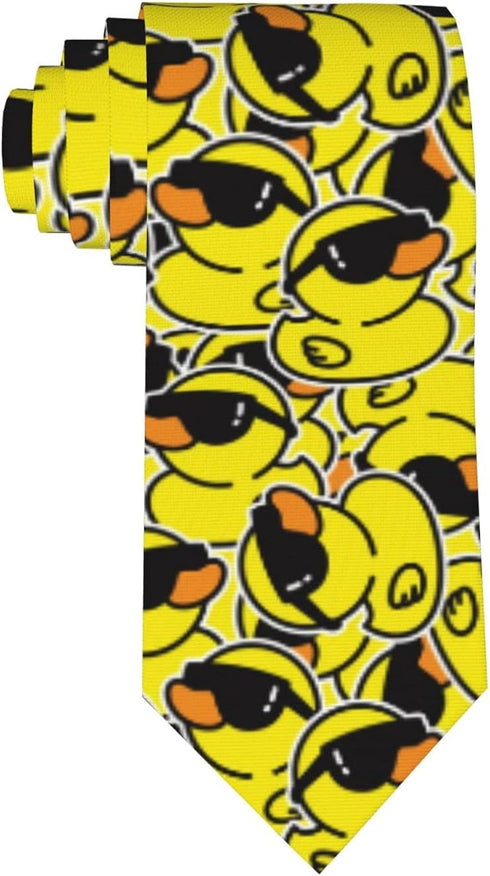 Duck Mens Tie Cool Duck With Sunglasses Necktie,Fun Print Woven Slim Neck Ties for Men...