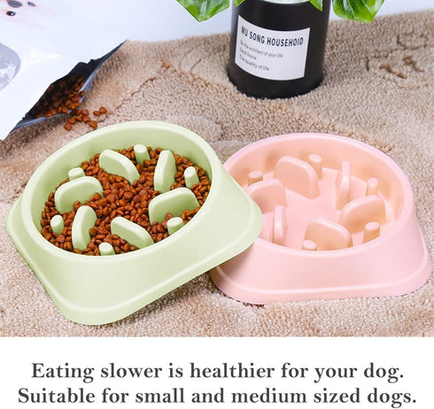 2PCS Slow Feeder Dog Bowls Small Dog, Non-Slip Puzzle Dog Bowl Slow Eating, Interactive Bloat Stop Dog Bowls, Anti-Gulping Pet Slower Food Feeding...