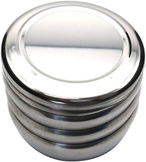 GARASANI 3 Pack Korean Traditional Stainless Steel Good Fortune Rice Bowl with Lid Set (Silver 3Pcs)...