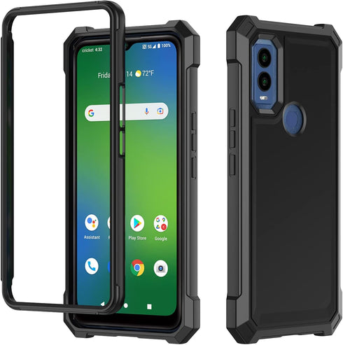 for Cricket Innovate E 5G case, with Tempered Glass Screen Protector 360 Full-Body Soft TPU Bumper Shockproof Silicone Protective Phone Cover Case...