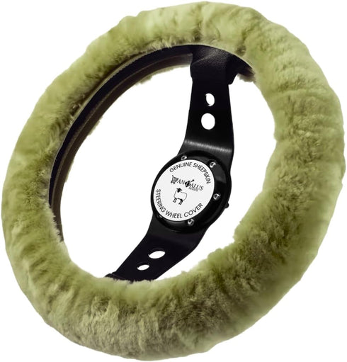 Andalus Brands Australian Sheepskin Steering Wheel Cover, Anti-Slip Universal 15 Inch Fuzzy Steering Wheel Cover Offers a Plush Velvet-Like Touch,...