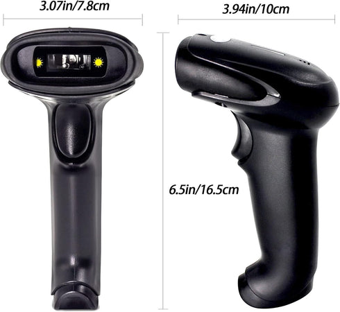 Bluetooth Barcode Scanner with Stand,Alacrity 1D Hands-Free Automatic Scanning 3-in-1 Connections Bluetooth&USB Wired&2.4GHz Wireless Barcode Read...