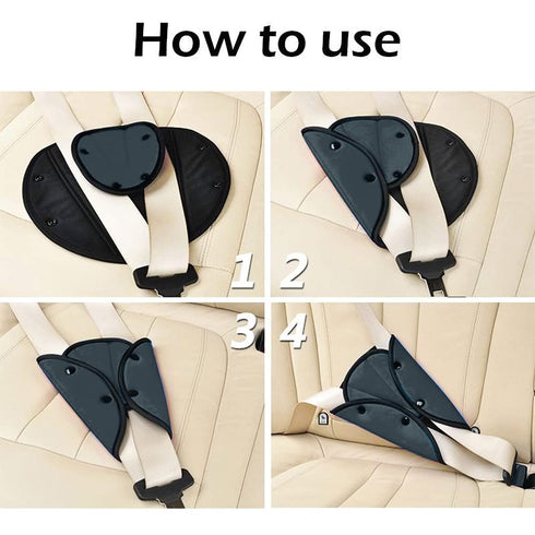 2Pcs Seat Belt Cover Strap Shoulder Pad Seatbelt Positioner Safety Belt Adjuster with Breathable Fabric?Grey+Grey?...