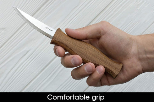 BeaverCraft Wood Carving Knife for Whittling Sloyd Knife C4 3.14" Wood Whittling Knife for Roughing Wood Carving Chisel Knife for Beginners and Pr...