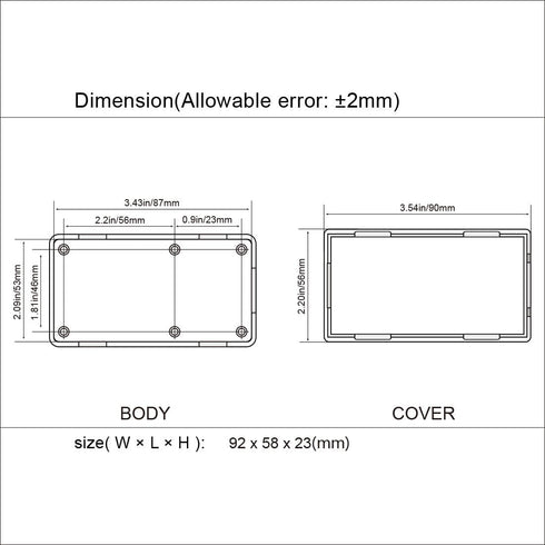 LeMotech Project Box, 5 Pieces ABS Electrical Box Small Junction Box for Electronics PCB Case,Electronic Hobby Box Black, Outside Size 3.62 x 2.28...