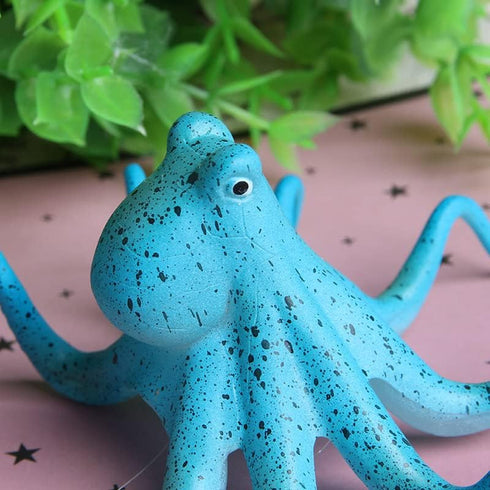 4 PCS Fluorescent Artificial Octopus Aquarium Ornament with Suction Cup Fish Tank Decoration...