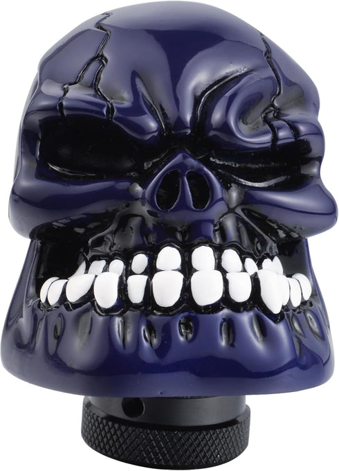 Abfer Skull Shift Knobs Car Gear Shifter Knob with Big Tooth Stick Shifting Lever Fit Most Automatic Manual Transmission Cars Truck Vehicle (Blue)...