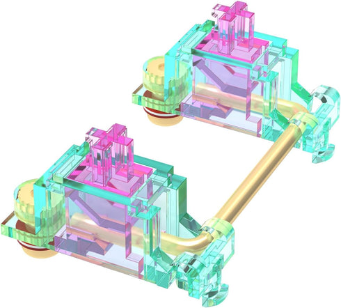 Stabilizer V2, Screw in Stabilizers with 2u 6.25u 7u Wires, PCB Mount Keyboard Stabilizers for Mechanical Keyboards (V2 Teal Pink 100% Kit)...