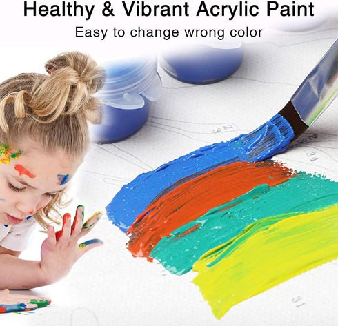 CAYUDEN Paint by Number for Adults, 16" x 20" Flowers Acrylic Paints by Numbers for Adults Beginner Kids Color Painting by Numbers on Canvas with ...