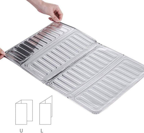 2Pcs Disposable Oil Splash Guard Aluminum Foil Gas Stove Oil Splatter Screen Board Cooking Frying Oil-Proof Splash Kitchen Tool Suitable for kitch...