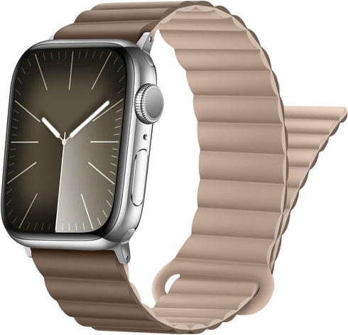 HITZEE Compatible with Apple Watch Band 49mm 45mm 44mm 42mm 42mm 41mm 40mm 38mm, Double Sided Silicone Magnetic Band Compatible for Apple Watch Ul...