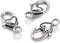 KISSITTY 30-Piece Lobster Claw Clasps Antique Silver Large Heart Fastener Hook Trigger Clasps for Bracelets Charm DIY Jewelry Making, 27x13.5mm Ti...