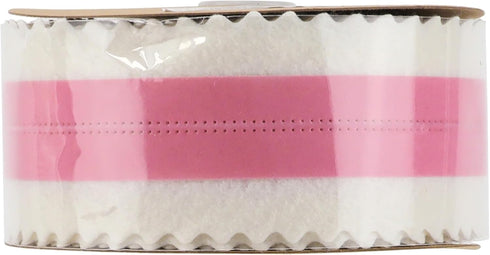 MEEDEE Christmas Felt Ribbon 2.5 Inch Wired Felt Ribbon 10 Yards White Felt with Pink Velvet Middle Rickrack Cutout Christmas Ribbon for Christmas...