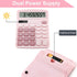 Office Calculators Desktop, 12-Digit Dual Power Cute Calculator with Large LCD Display Big Button for Office Home and School (Pink)...