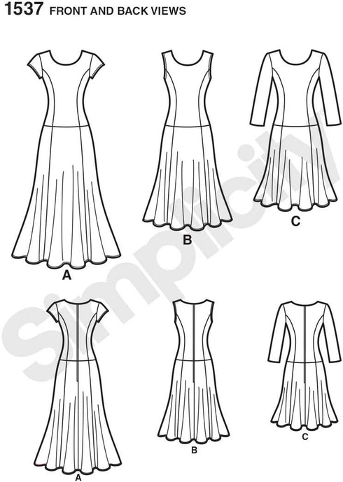Simplicity 1537 Amazing Fit Women's Dress Sewing Pattern, Sizes 10-18...
