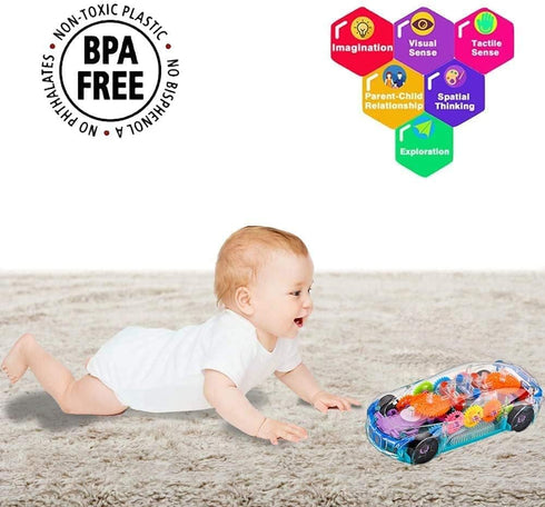 Toys for 1 2 3 Year Old Boy, Baby Toys 6 to 12 Months Electric Car Toys for Boys Girls Toddlers with Cool Light & Sound Effect, Great Christmas Bi...