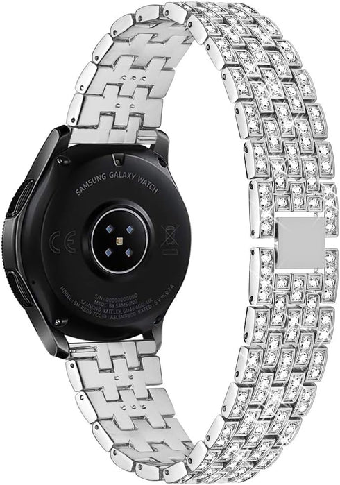 Dsytom Compatible with Samsung Galaxy Watch 42mm Band Women+ Bezel, 20mm Jewelry Watchband & Bezel Ring Cover Diamond Strap Bracelet for Galaxy Wa...