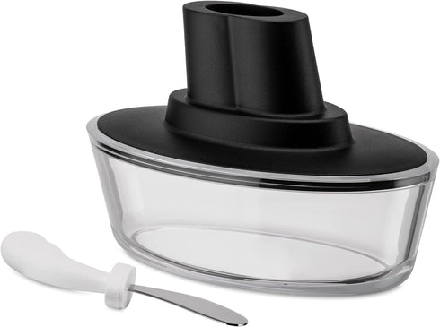 Alessi ASG13 B "Ship Shape" Butter Dish, Black...
