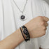 2 Pcs Zodiac Necklace Bracelet Gift for Men Constellation Necklace Astrology Galaxy & Crescent Moon Necklace Leather Constellation Bracelet for Me...