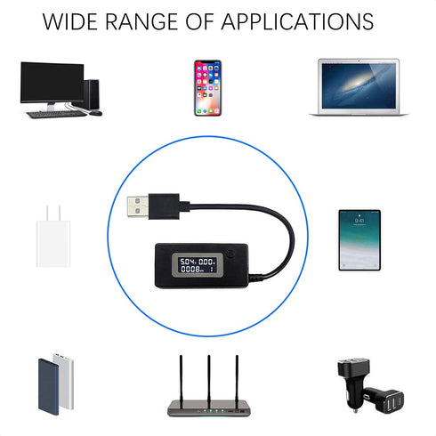 USB Volatage/Amps Power Meter, Tester Multimeter, Test Speed of Charger, Cell Phone, Cables, Computer, Power Bank...
