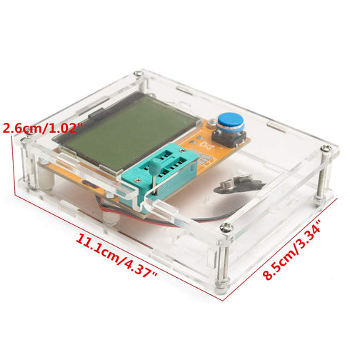 LCR-T4 Mega328 Graphical Transistor Tester Kit SCR ESR Transistor Diode Resistance and Capacitance Meters with Battery Buckle and Acrylic Case...