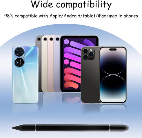 Stylus Pens for iPad, Luntak 3 in 1 Ballpoint Pen, Fiber Tip & Clear Disc Capacitive Stylus iPad Pencil for Apple iPhone/iPad Pro/Mini/Air/Android...