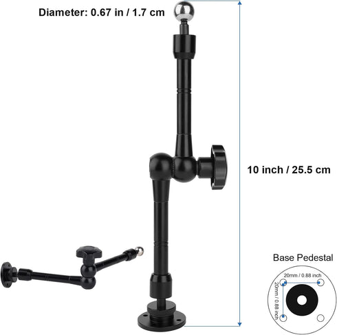 Truck Phone Stand 10" Length Arm for 3.5~7.5" iPhone/HTC/LG/Nexus/Huawei/Smartphones,Fit for Truck/Car/Vehicles/Boat,Multi-Angle Adjustable Alumin...