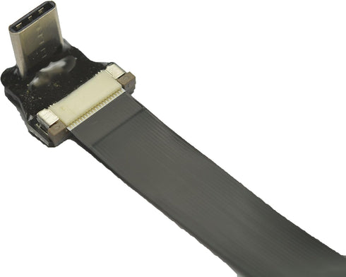 Black FFC USB C FPV Flat Slim Thin Ribbon FPC Cable USB Type-C 90 Degree to Standard USB A for sync and Charging (40CM)...