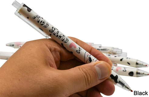 Maydahui 42PCS Cute Milk Cow Gel Pen Cartoon Animal Pens Retractable Priting Pen Black Ink for Office Stationery School Office Supply...