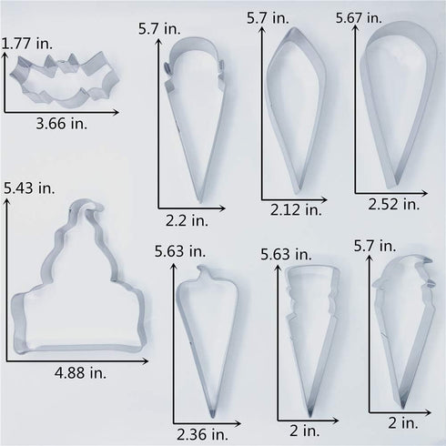 LILIAO Halloween Cookie Cutter Set - 8 Piece - Skull, Witch, Candy Corn, Vampire, Pumpkin, Zombie, Bat and Ghost Plaque Fondant Biscuit Cutters - ...