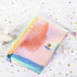 1 Piece Rainbow Clear Notebook Binders 6-Ring Planner Binder Soft PVC Binder Transparent Loose Leaf Personal Planner with Snap Button Closure Roun...