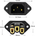 Monosaudio Gold Plated AC Power Socket 250V 10A IEC 320 C14 Panel Mount Plug Adapter Power Connector Socket Screw Mount 3 Pins Inlet Male Power Pl...