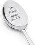 My Peanut Butter Spoon With Two Little Heart - Engraved Spoon Stainless Steel Silverware Flatware Unique Birthday Easter Basket Gifts For Boy Girl...