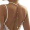 Boho Simple Bridal Back Jewelry Necklace Pearl Backdrop Choker Necklaces Party Wedding Prom Drop Pearls Necklace Body Chain Jewelry for Women Brid...