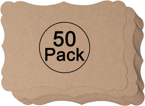50 Pack Blank Kraft Cards Cardstock Thick Paper Brown Greeting Cards for DIY Gift Card Menus, Baby Shower and Wedding Invitations (Kraft Color, 5x...